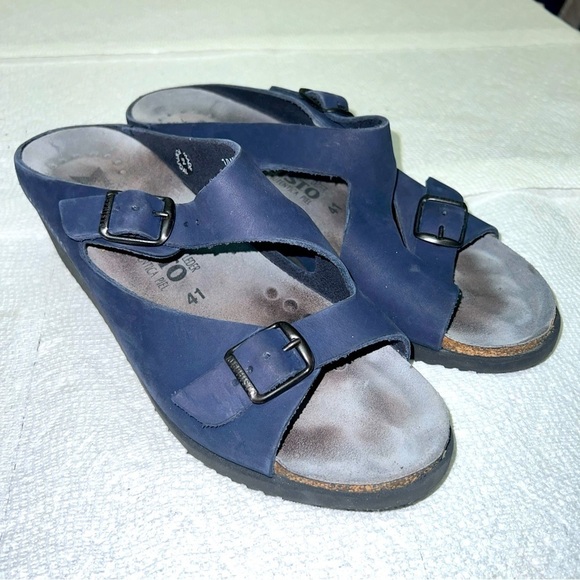 Mephisto Terie Navy Nubuck Women’s Size 10 Leather Sandals - Picture 1 of 11